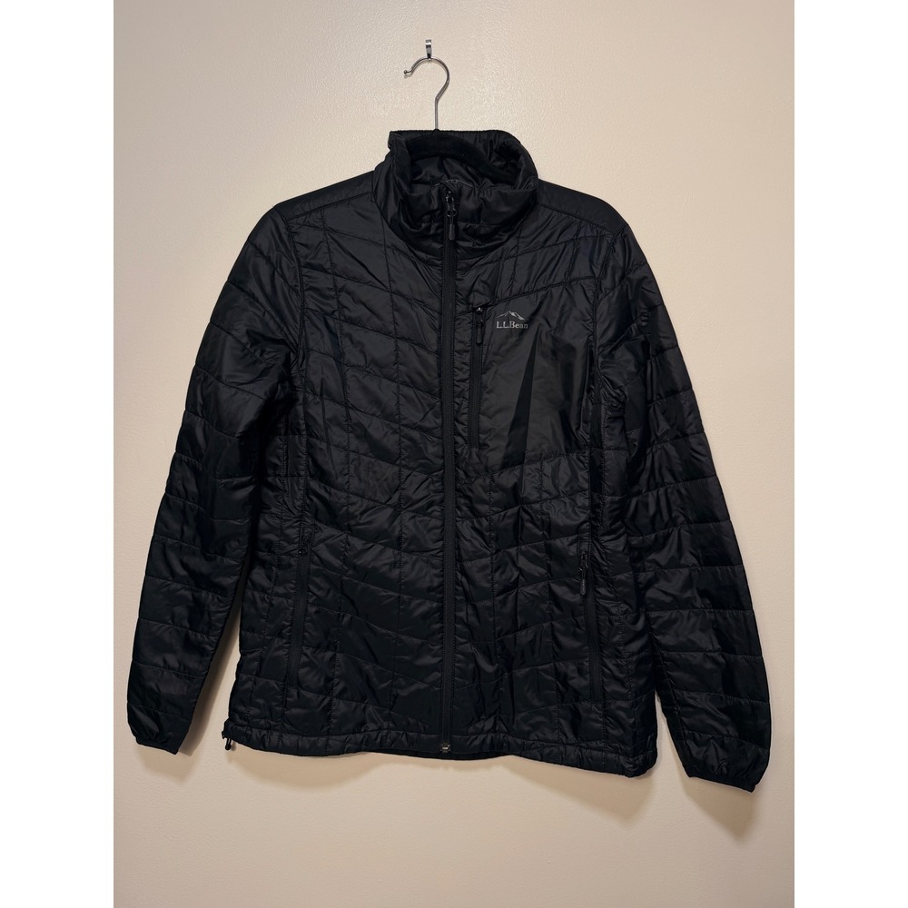 LL Bean Jacket M Packaway Primaloft Quilted Puffer Black 503398 Regular